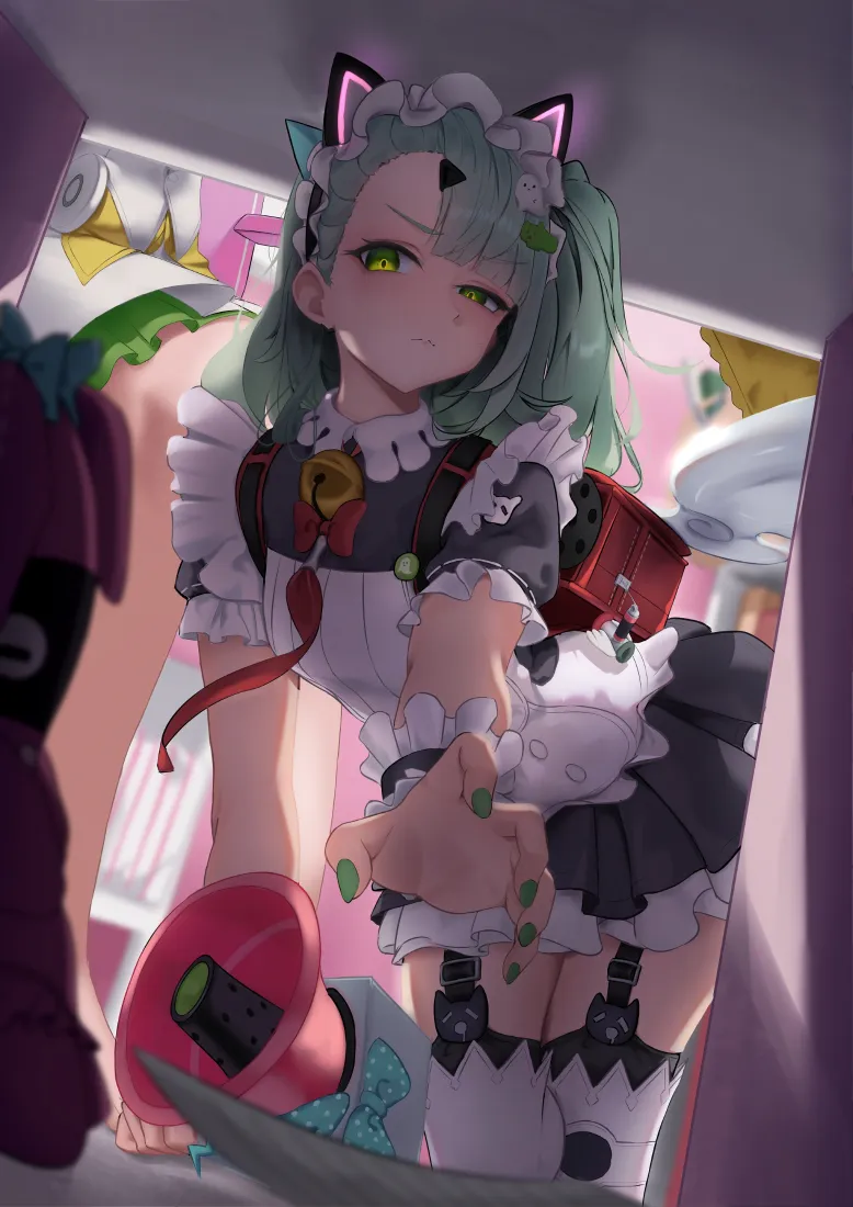 猫娘手机壁纸｜女仆装背景图片 - 第一视角二次元同人「哲风壁纸」