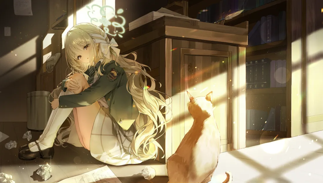 3k樱井美代壁纸｜碧蓝档案背景图片 - 午后休憩「哲风壁纸」