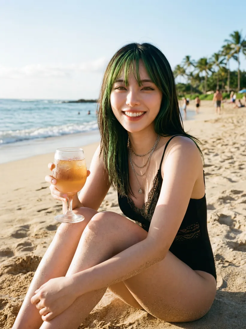 海边美女手机壁纸｜沙滩背景图片 - 夏日度假「哲风壁纸」