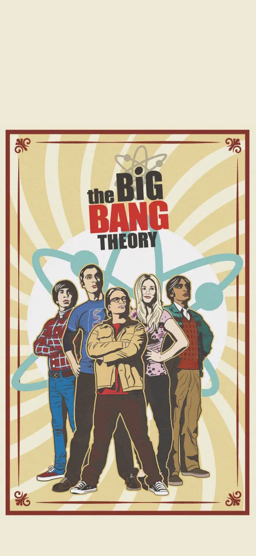 生活大爆炸手机壁纸｜美剧背景图片 - 复古主角群像「哲风壁纸」