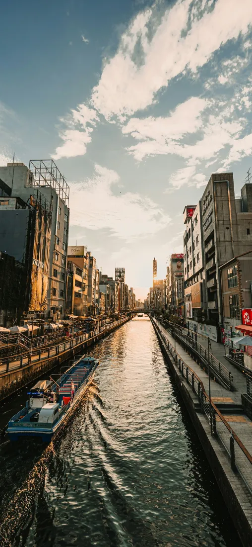 水上城市手机壁纸｜风景背景图片 - 运河沿岸「哲风壁纸」