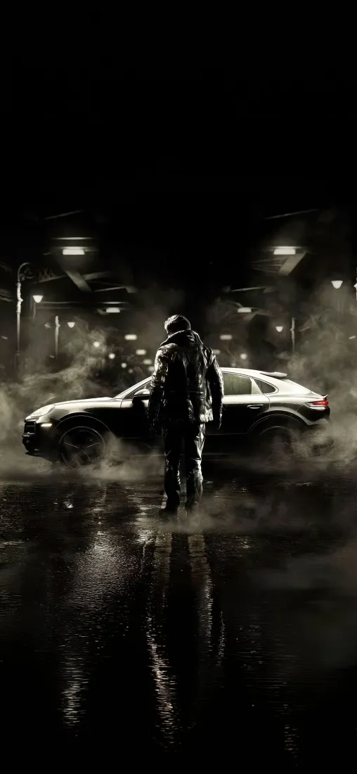 跑车手机壁纸｜雾气背景图片 - 暗夜黑衣人「哲风壁纸」