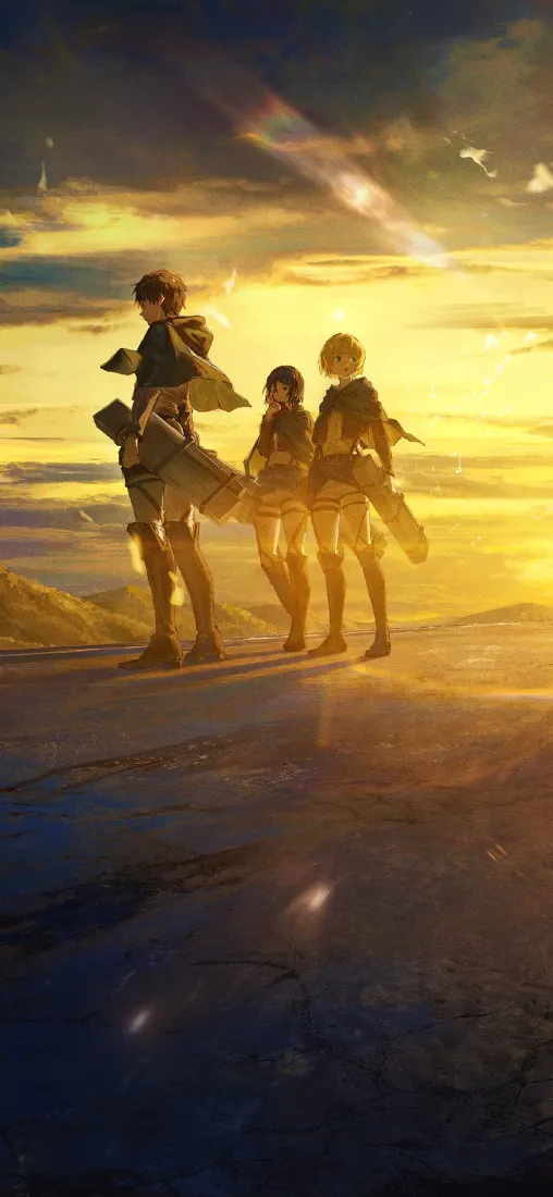 进击的巨人手机壁纸｜黄昏背景图片 - 艾伦三笠阿尔敏「哲风壁纸」