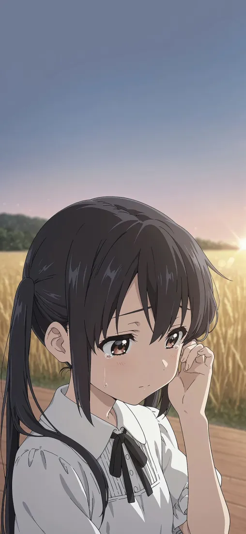中野梓手机壁纸｜轻音少女背景图片 - 黄昏田野「哲风壁纸」
