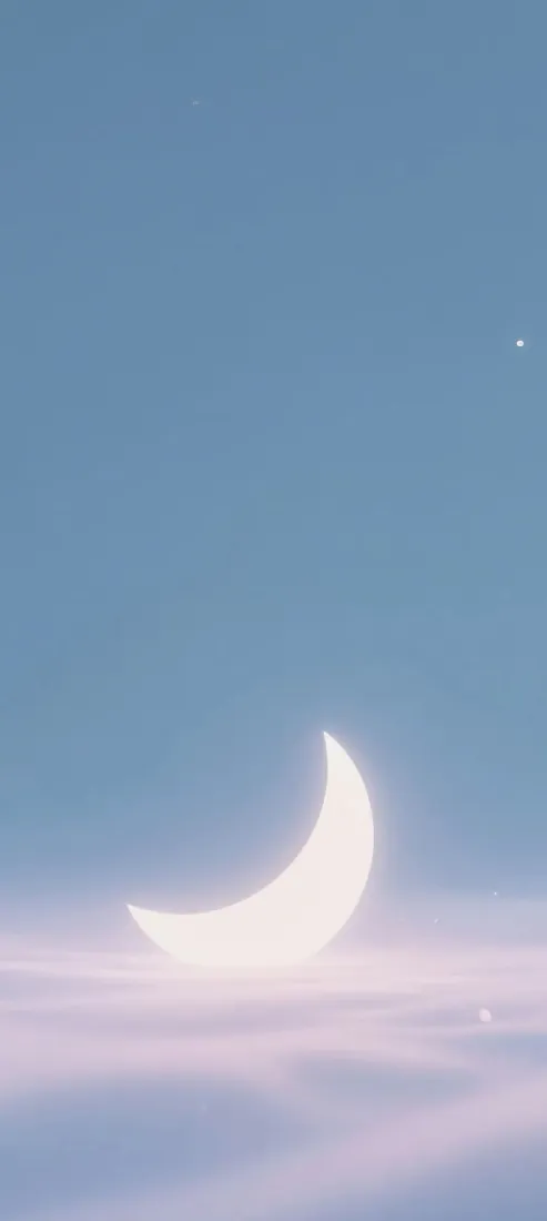 弯月手机壁纸｜蓝天背景图片 - 云端「哲风壁纸」