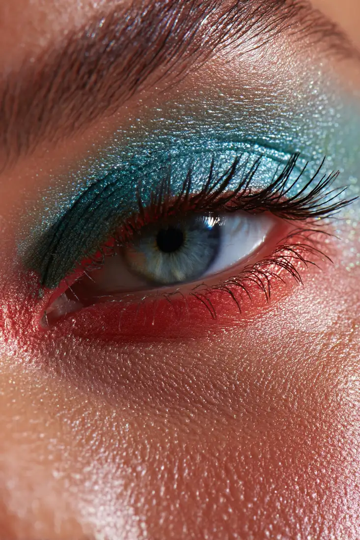 撞色眼妆手机壁纸｜特写背景图片 - 创意妆容「哲风壁纸」