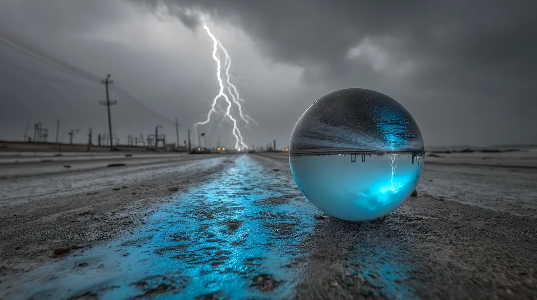 6k闪电壁纸｜江边背景图片 - 阴天「哲风壁纸」