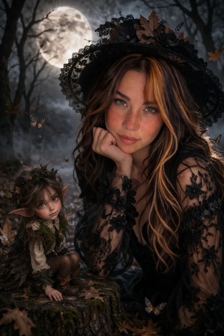 女巫手机壁纸｜森林背景图片 - 月夜「哲风壁纸」