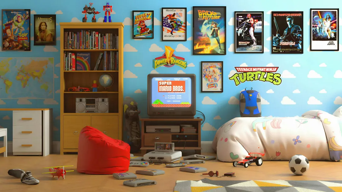 4k复古游戏壁纸｜童年房间背景图片 - 怀旧童年「哲风壁纸」