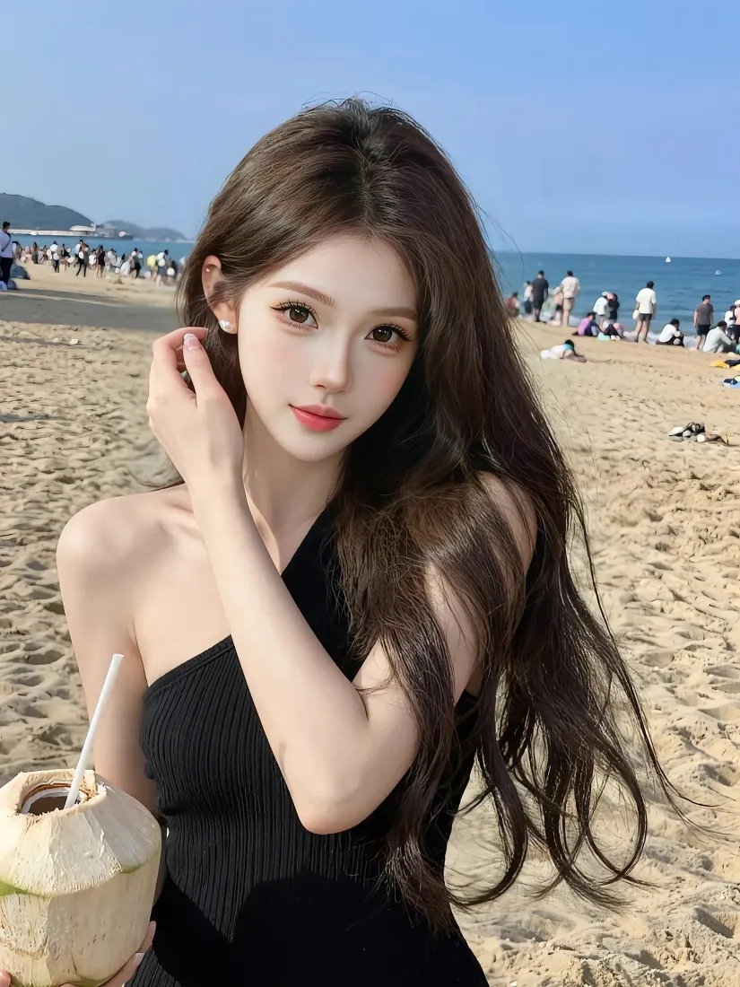 沙滩美女手机壁纸｜海边背景图片 - 夏日氛围感「哲风壁纸」