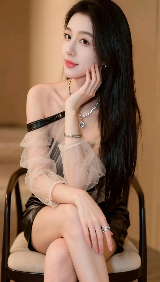 气质长发美女手机壁纸｜室内背景图片 - 温柔氛围感「哲风壁纸」