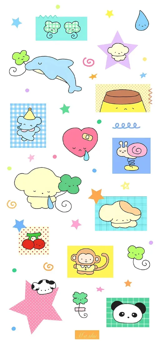 可爱卡通手机壁纸｜清新背景图片 - 软萌贴纸「哲风壁纸」