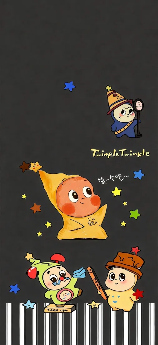 星星人手机壁纸｜泡泡玛特背景图片 - 可爱卡通「哲风壁纸」