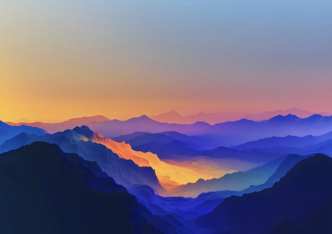 5k山脉风景壁纸｜高清背景图片 - 黄昏日落「哲风壁纸」