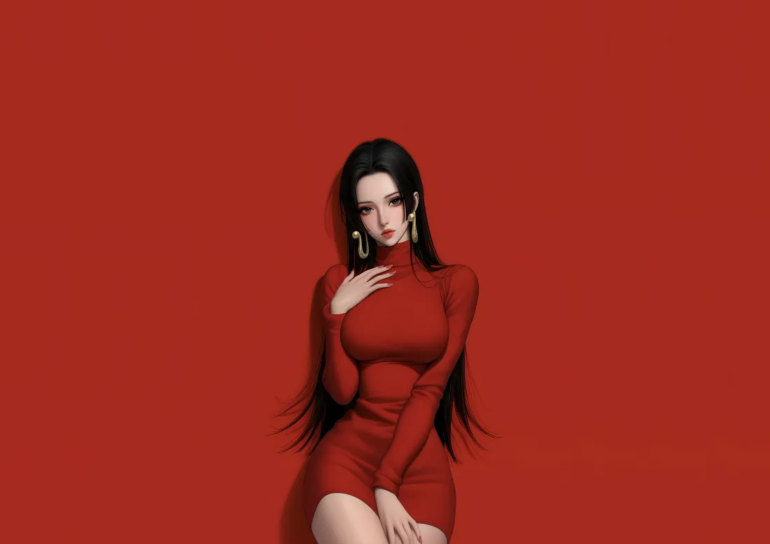 5k女帝壁纸｜红色背景图片 - 海贼王「哲风壁纸」