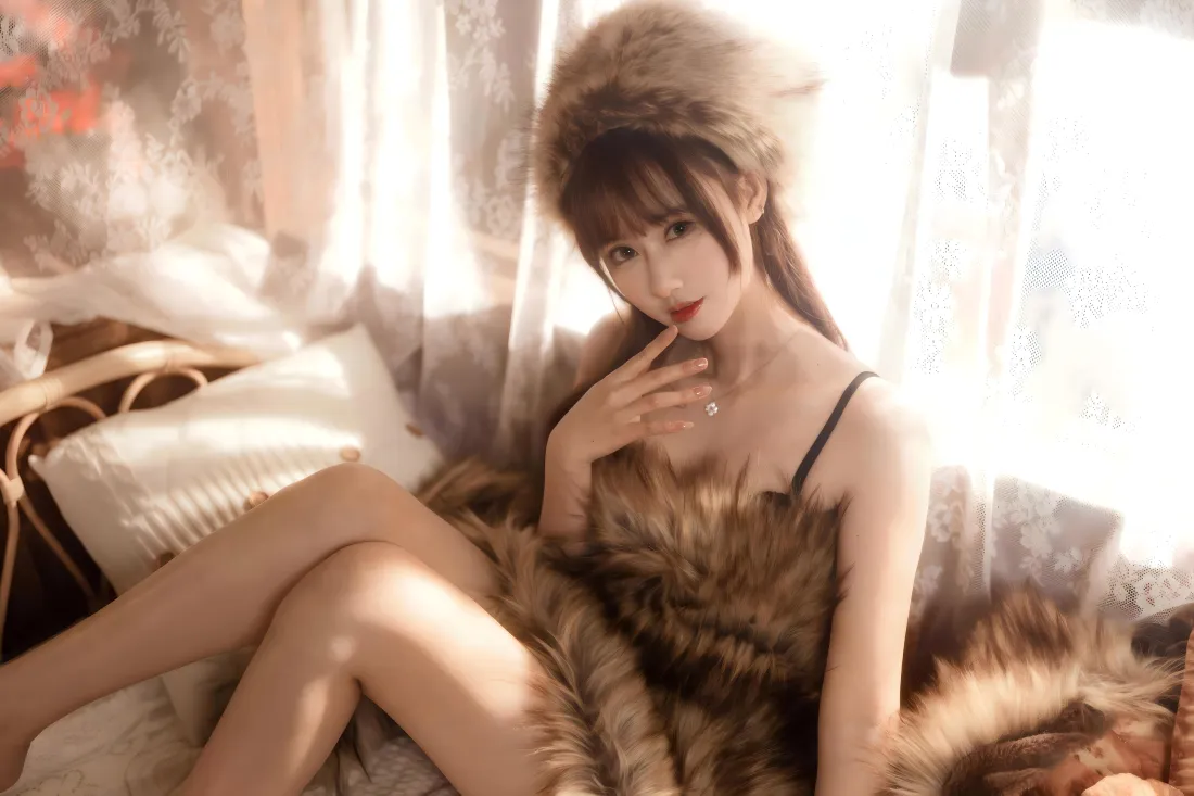 10k温柔毛绒美女壁纸｜卧室背景图片 - 暖光私房写真「哲风壁纸」