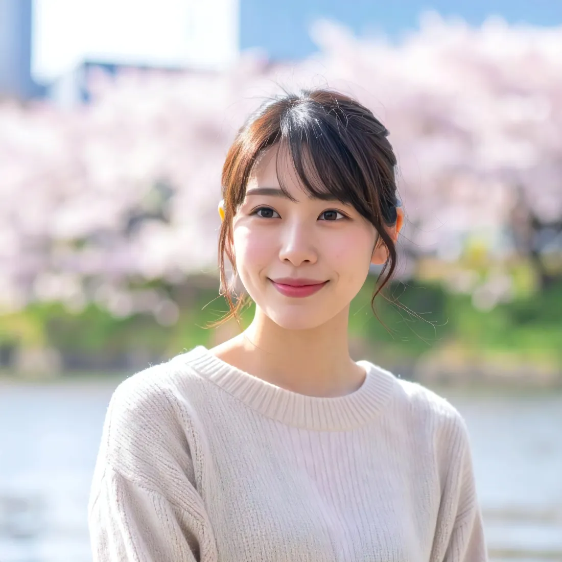 少女手机壁纸｜春日背景图片 - 江边樱花「哲风壁纸」