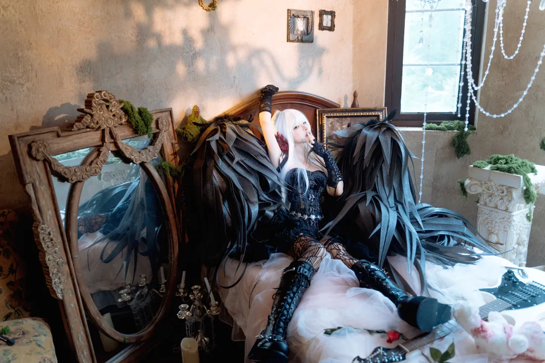 6k黑天使壁纸｜卧室背景图片 - 黑色裙子「哲风壁纸」