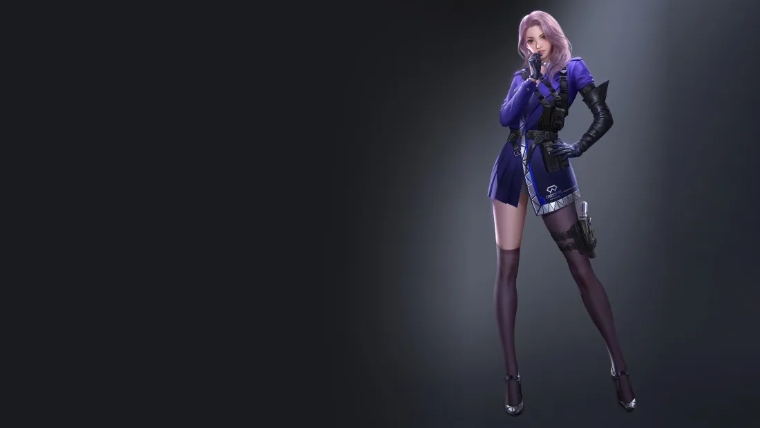 4k3D少女壁纸｜深色背景图片 - 短发御姐「哲风壁纸」