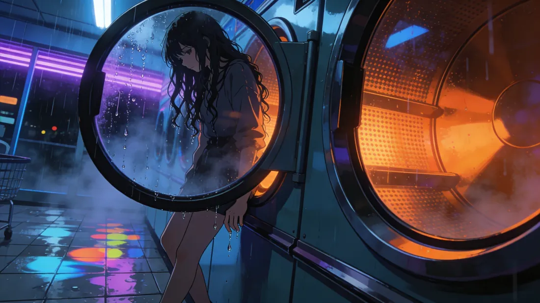 3k赛博朋克壁纸｜霓虹都市背景图片 - 卷发少女「哲风壁纸」