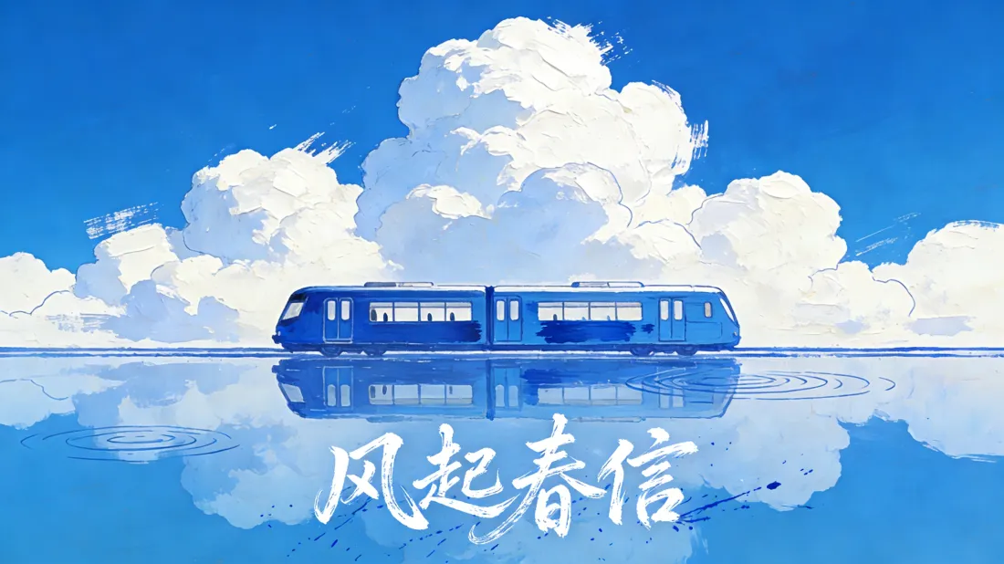 3k克莱因蓝壁纸｜风景背景图片 - 油画列车「哲风壁纸」