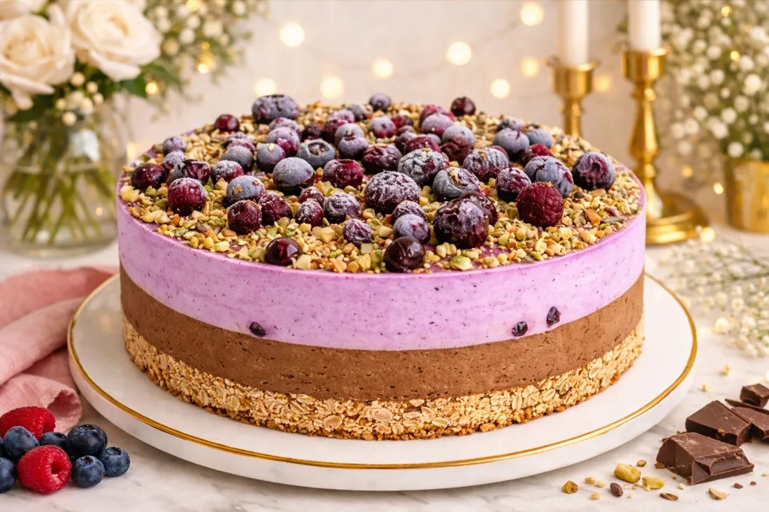 5k蓝莓蛋糕壁纸｜甜点背景图片 - 精致烘焙「哲风壁纸」