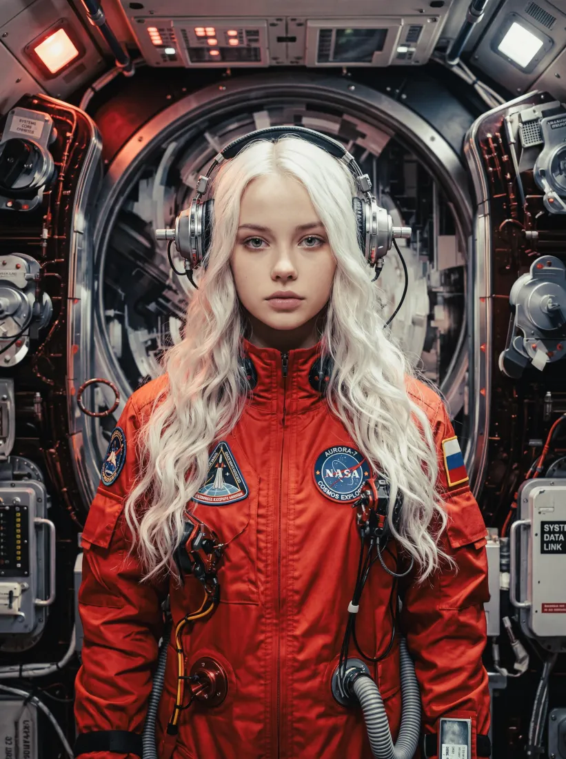 女宇航员手机壁纸｜太空背景图片 - AI制作「哲风壁纸」