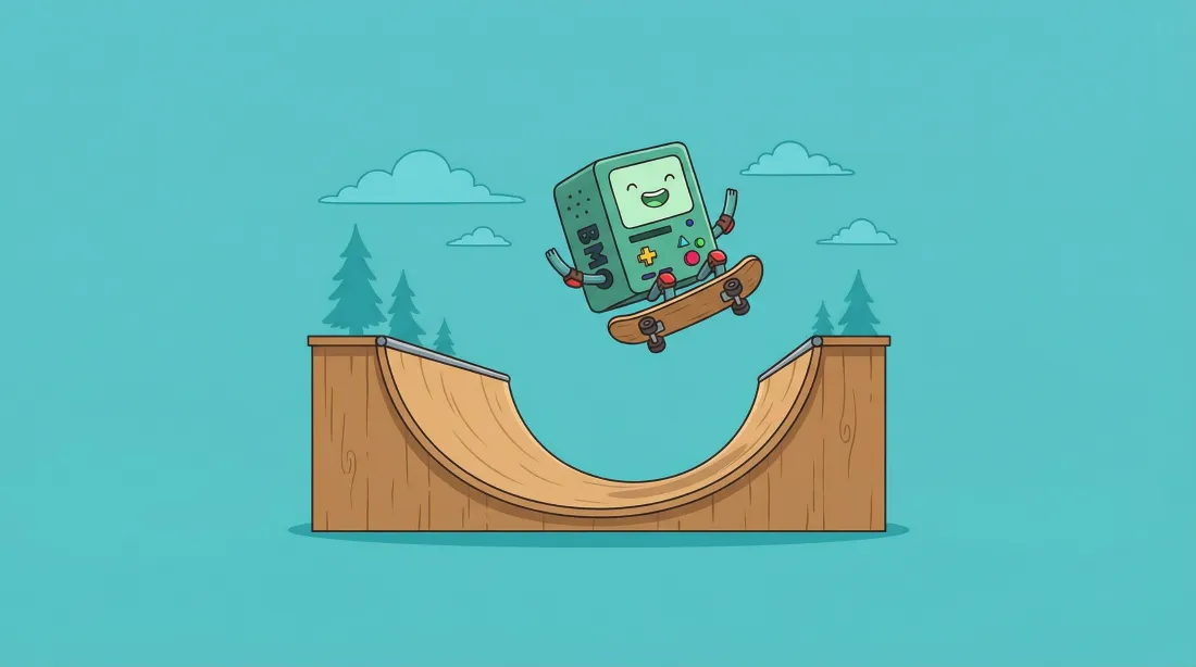 3k游戏机小人壁纸｜滑板坡道背景图片 - 趣味卡通「哲风壁纸」