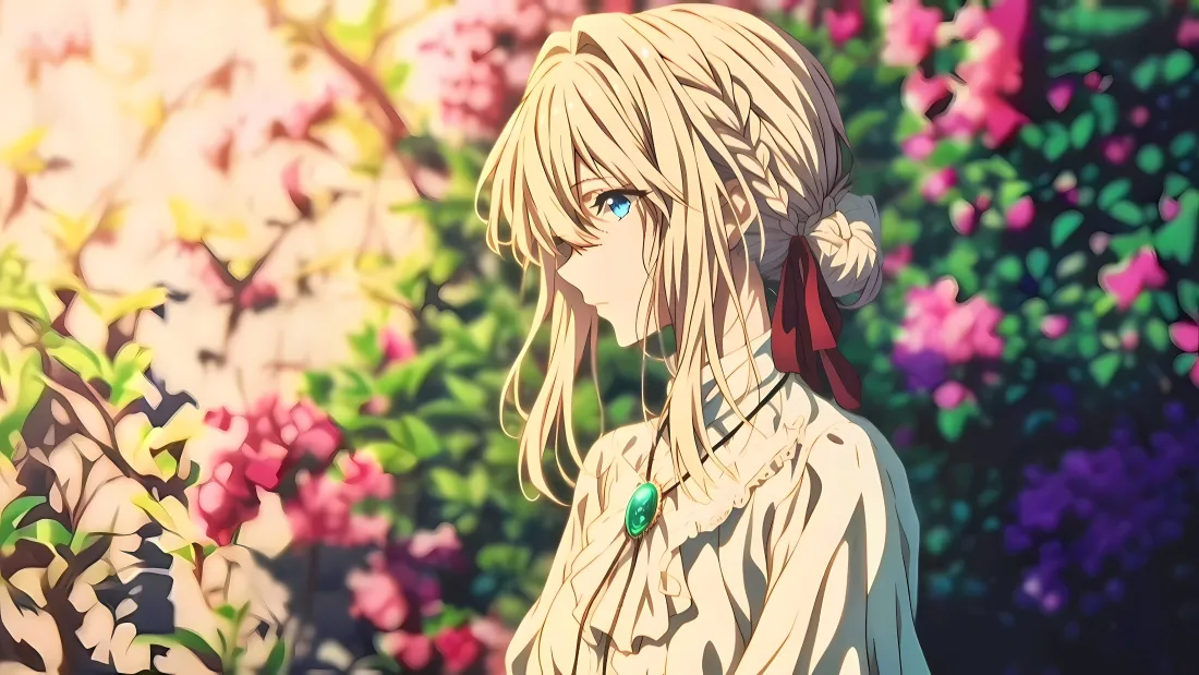 4k薇尔莉特壁纸｜紫罗兰永恒花园背景图片 - 花丛「哲风壁纸」