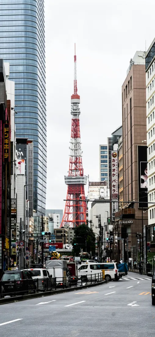 东京塔手机壁纸｜城市背景图片 - 东京街道「哲风壁纸」
