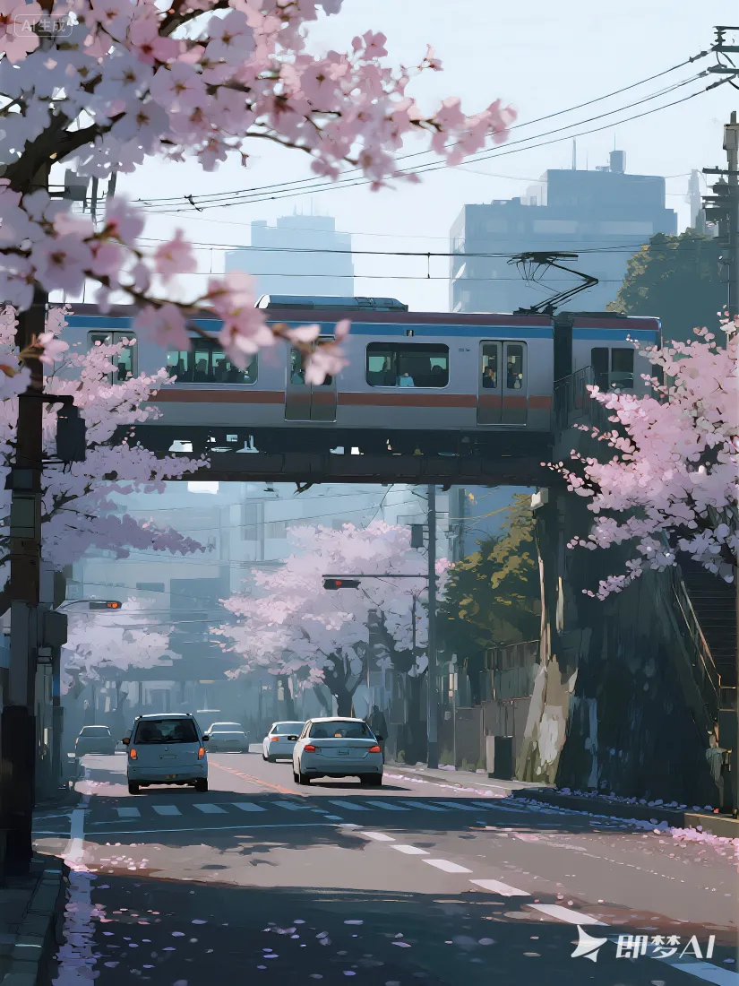 樱花手机壁纸｜城市背景图片 - 东京都春日街景「哲风壁纸」