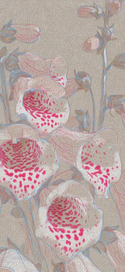 毛地黄手机壁纸｜数字花卉背景图片 - 文艺装饰画「哲风壁纸」