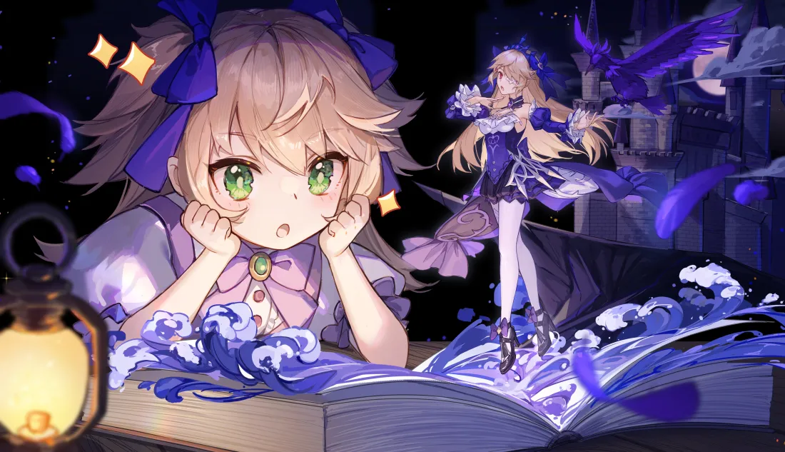 5k菲谢尔壁纸｜暗夜背景图片 - 原神二次元「哲风壁纸」