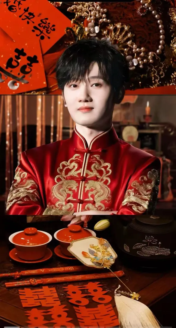十个勤天手机壁纸｜手机背景图片 - 中式红色喜服造型「哲风壁纸」