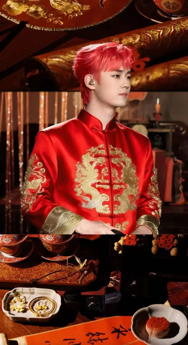 十个勤天鹭卓手机壁纸｜红色中式背景图片 - 国风俊男「哲风壁纸」