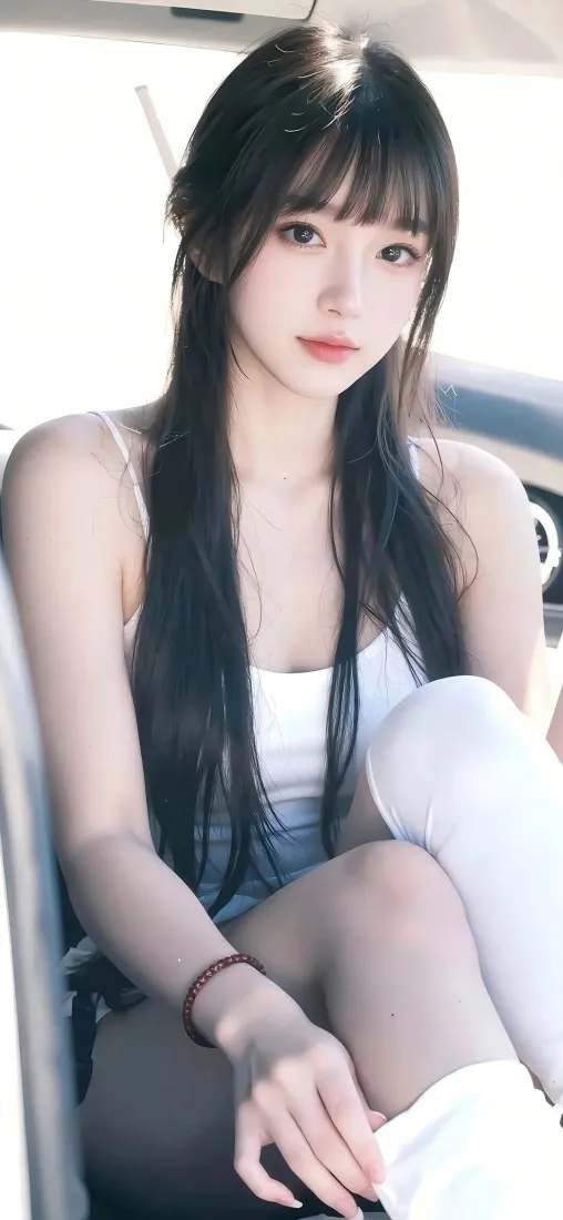 清纯美女手机壁纸｜车内人像背景图片 - 清新氛围感「哲风壁纸」