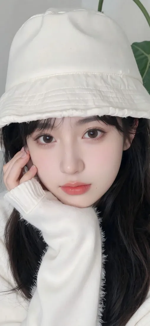 清纯美女手机壁纸｜清新室内背景图片 - 白色穿搭「哲风壁纸」