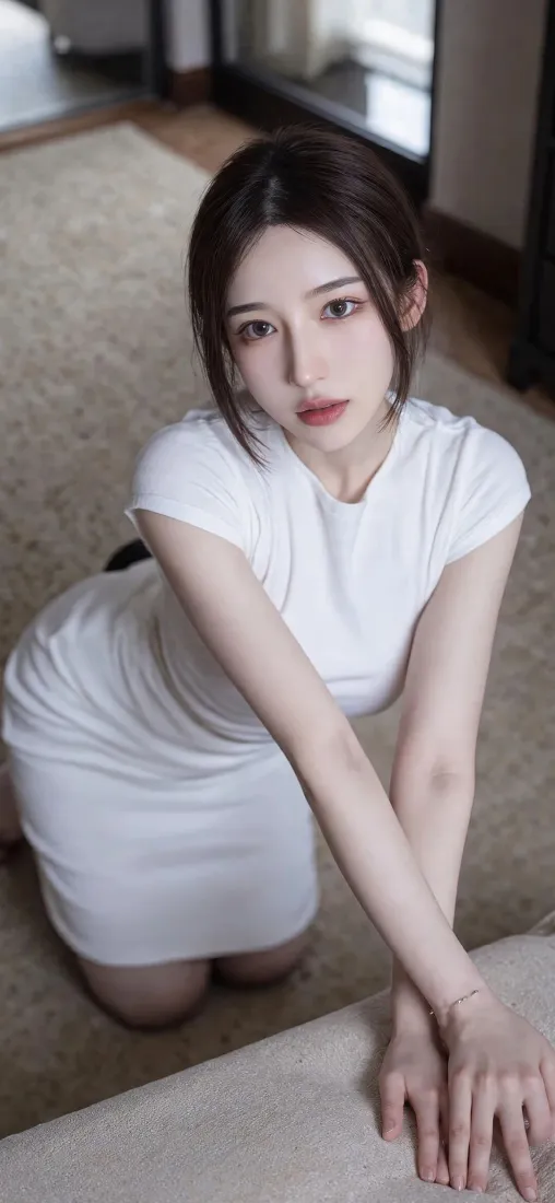 白衣美女手机壁纸｜室内背景图片 - 气质女神「哲风壁纸」