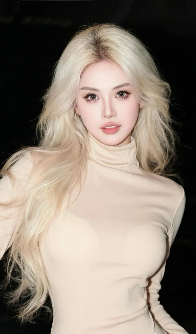 金发美女手机壁纸｜黑色背景图片 - 气质御姐「哲风壁纸」