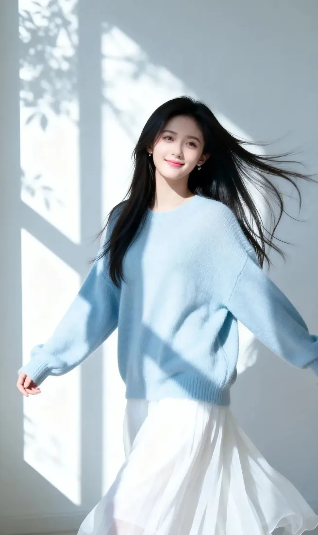 清新长发美女手机壁纸｜简约光影背景图片 - 温柔治愈「哲风壁纸」