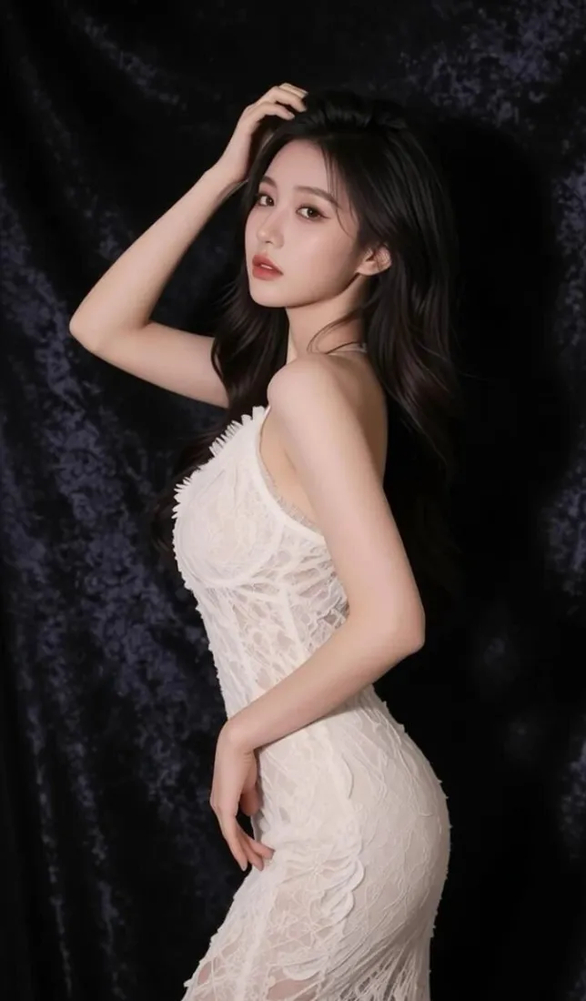 气质长发美女手机壁纸｜黑色背景图片 - 纯欲吊带女神「哲风壁纸」