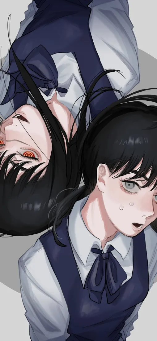 神态少女手机壁纸｜双重人格背景图片 - 现实扭曲「哲风壁纸」