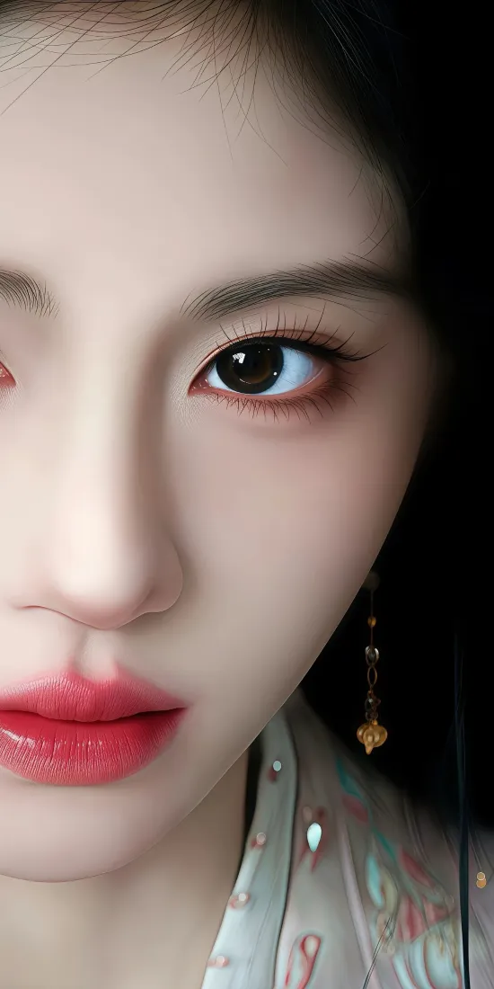 美女手机壁纸｜人像背景图片 - 气质红唇「哲风壁纸」