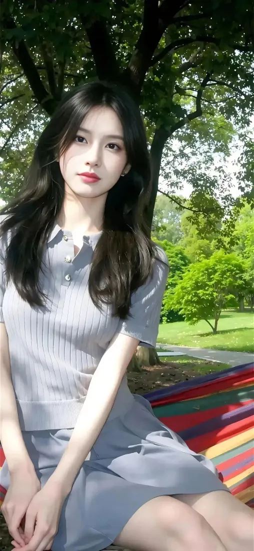 长发美女手机壁纸｜户外背景图片 - 安静惬意「哲风壁纸」