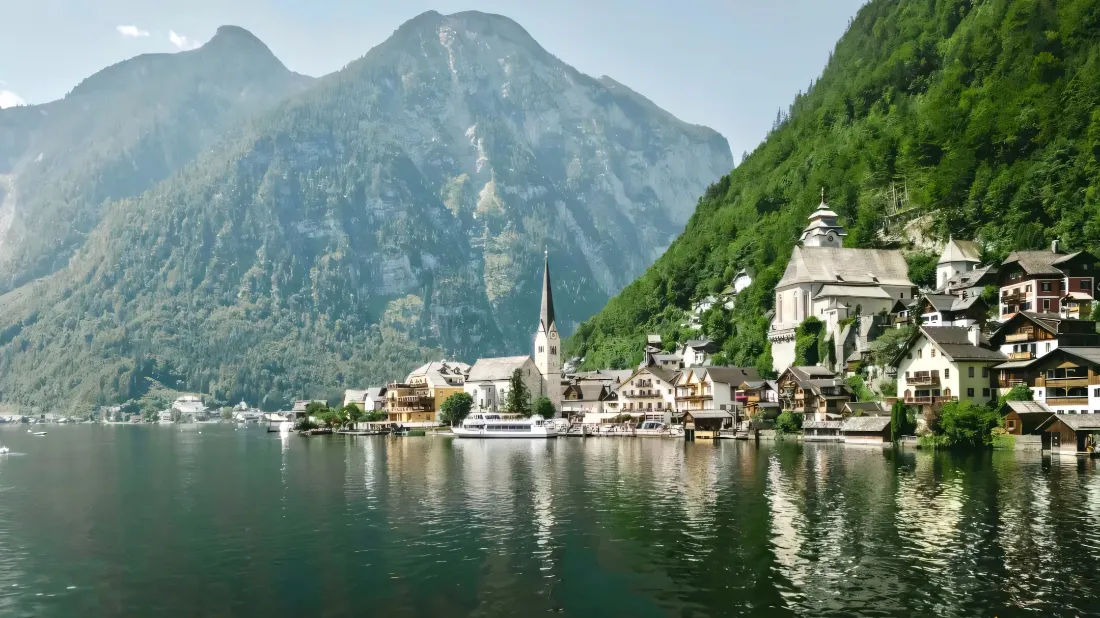 2k哈尔施塔特壁纸｜自然风景背景图片 - 奥地利湖畔小镇「哲风壁纸」