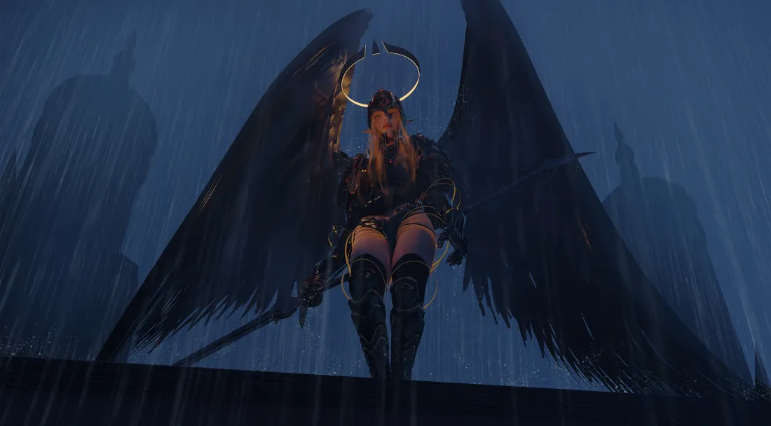 7k黑翼天使壁纸｜4K背景图片 - WLOP手绘「哲风壁纸」