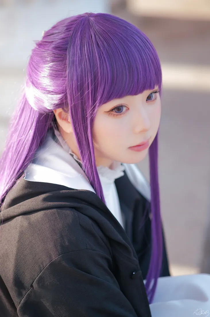雾切响子cos手机壁纸｜人物背景图片 - 紫色头发角色扮演「哲风壁纸」