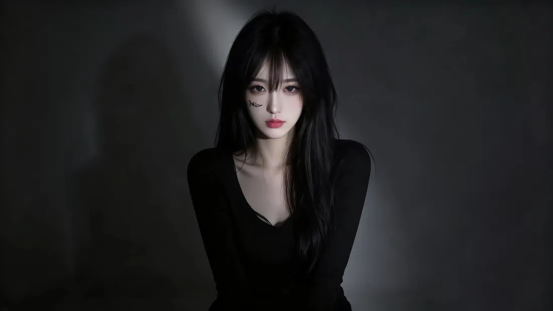 4k冷艳御姐壁纸｜暗灰背景图片 - 暗黑风格「哲风壁纸」