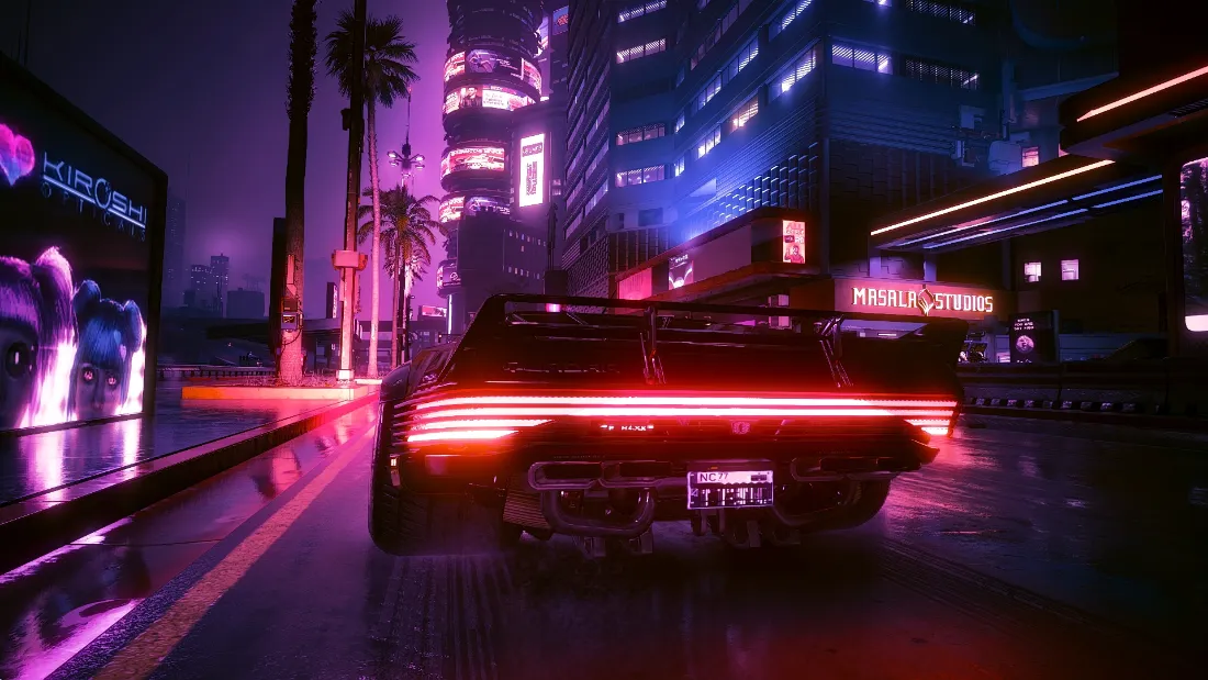 2k赛博朋克壁纸｜城市夜景背景图片 - 复古跑车「哲风壁纸」