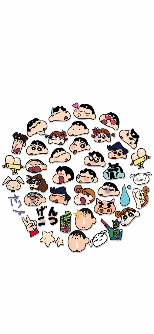 蜡笔小新手机壁纸｜爱心背景图片 - 卡通头像合集「哲风壁纸」